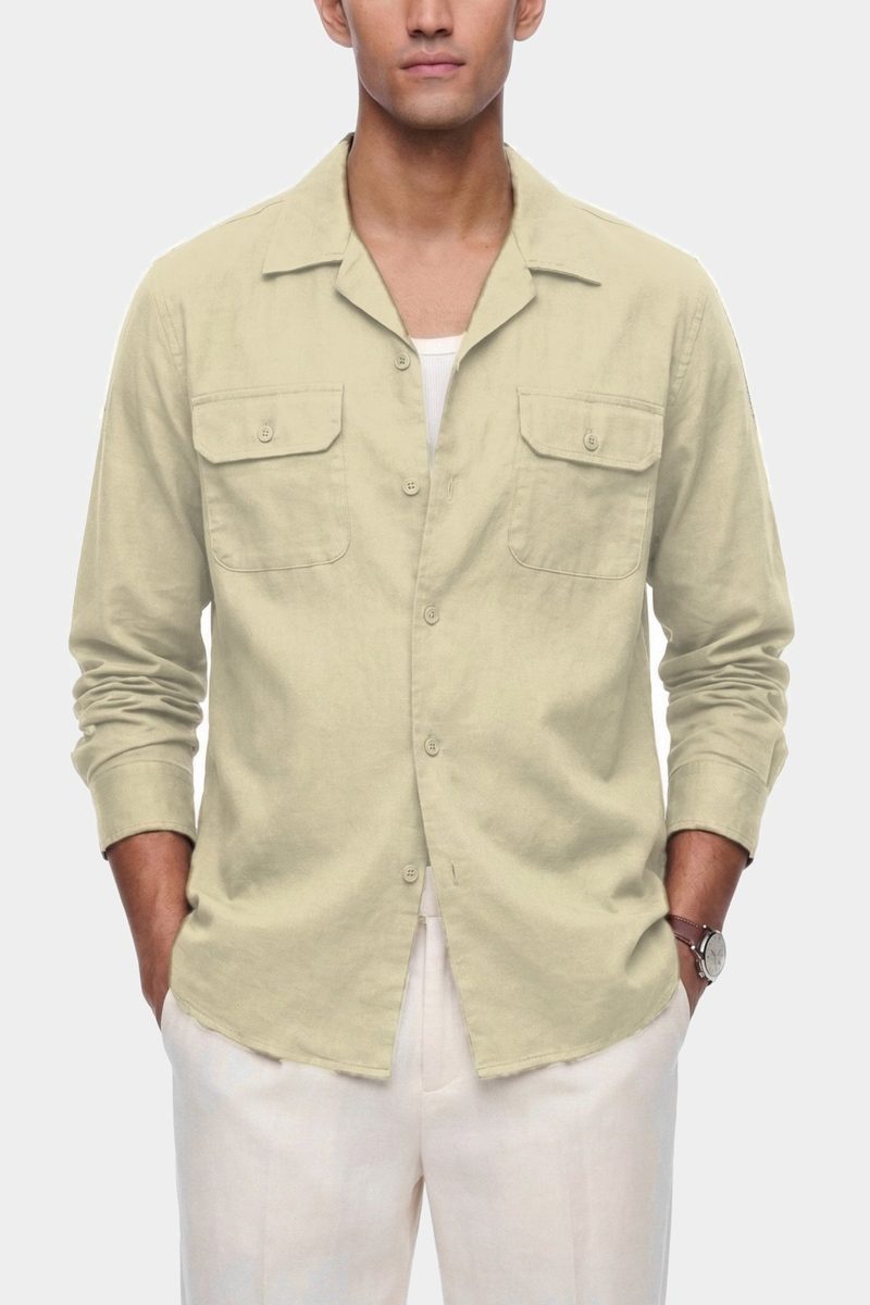 Avant Garde double pocket linen shirt